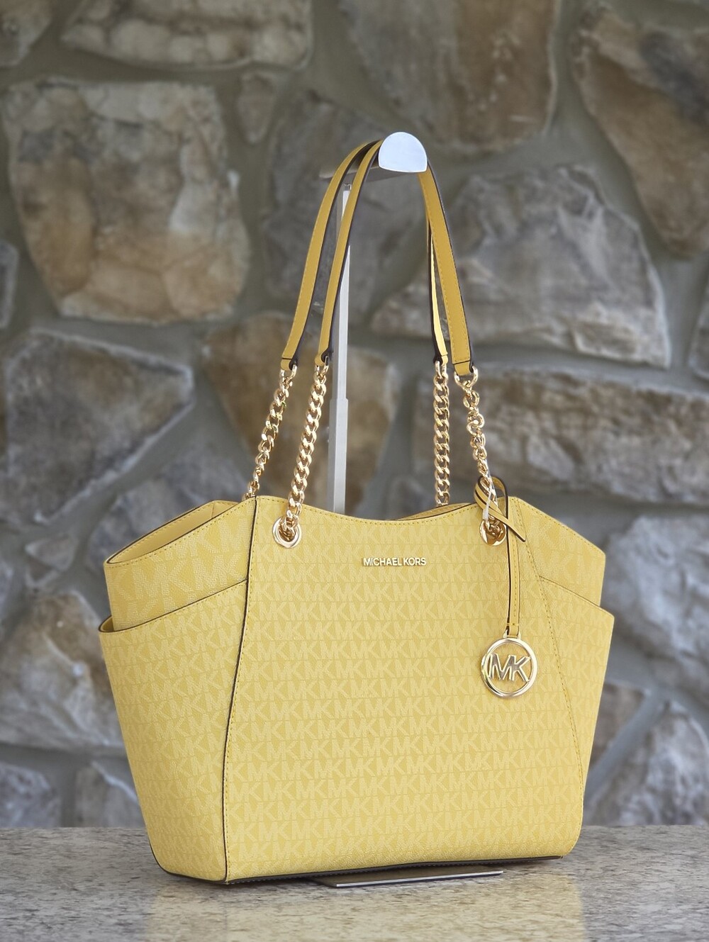 Michael Kors Jet Set Logo Large Yellow Shoulder Bag